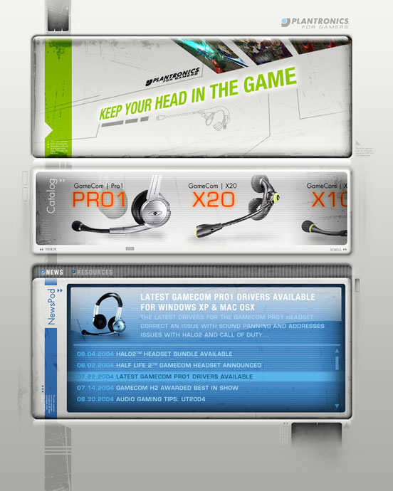 Plantronics Gaming: Site Concept Home Page